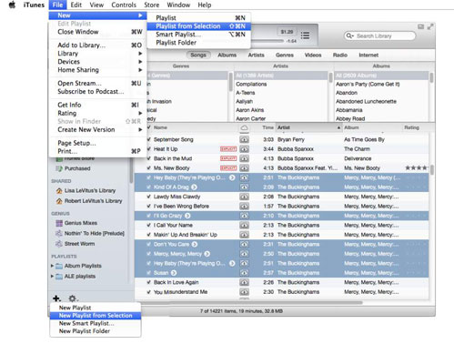 itunes select multiple songs at once