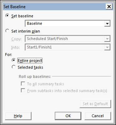 How To Save A Baseline In Project 2013 Dummies