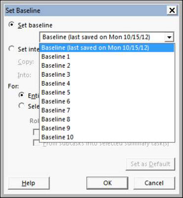 How To Save Multiple Baselines In Project 2013 Dummies