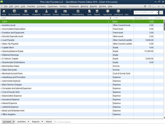 where is setting icon in quickbooks 2014