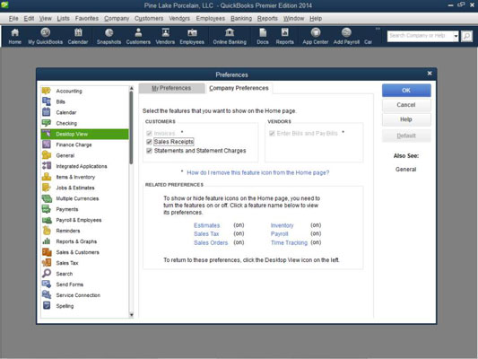 How To Change The Quickbooks 2014 Desktop View Dummies