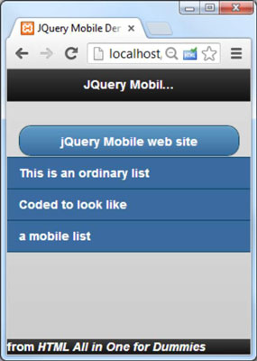havik Buik Spelen met How to Build a Basic jQuery Mobile Page for HTML5 and CSS3 Programming -  dummies