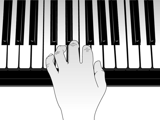 e chord piano left hand