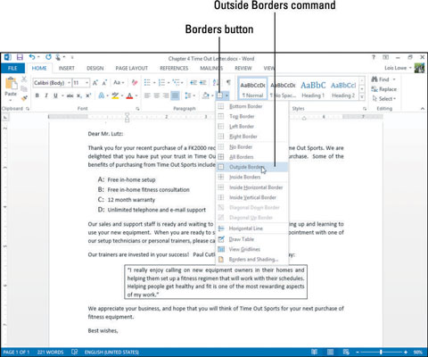 where apply open paragraph spacing in word 2013