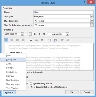 paragraph dialog box launcher word for mac 2013