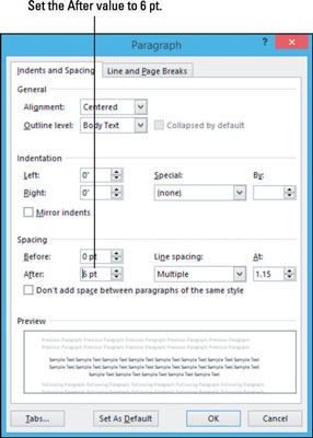 How To Adjust Line And Paragraph Spaces In Word 2013 - Dummies