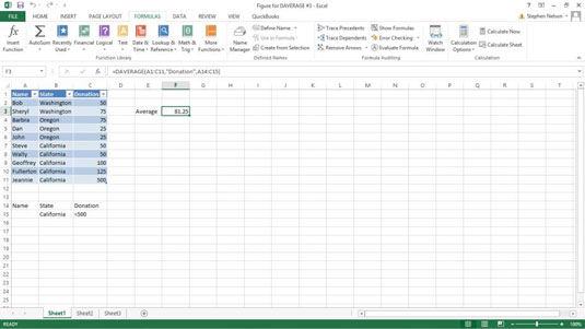 How to Use the DAVERAGE Function in Excel - dummies