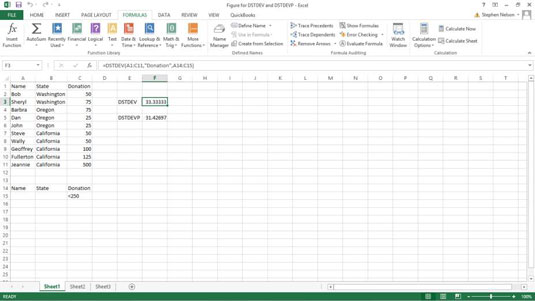 How to Use the DSTDEV and DSTDEVP Functions in Excel - dummies