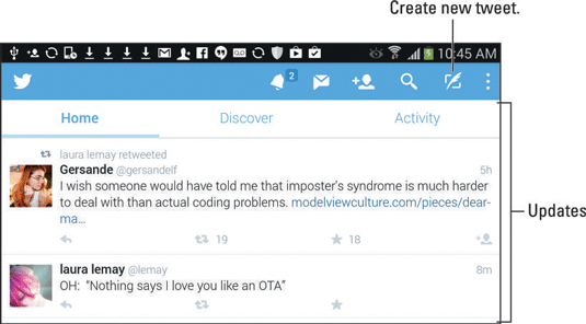 Basics Of Twitter On The Samsung Galaxy Note 3 Dummies