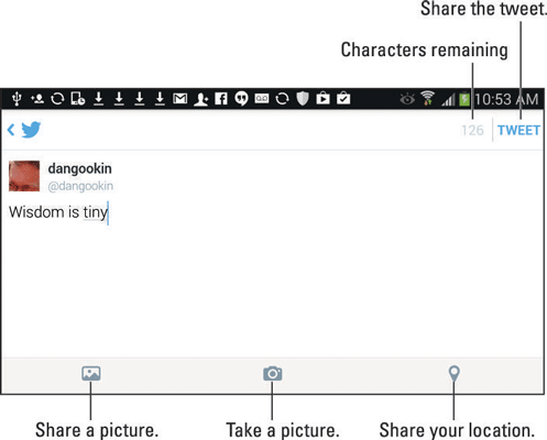 Basics Of Twitter On The Samsung Galaxy Note 3 Dummies