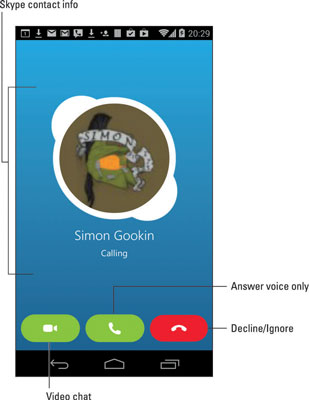 skype incoming call screen