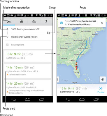 How to Get Directions on an Android Phone - dummies