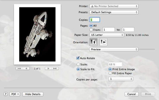 where is print preview mac os