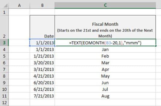 Excel Return Month Name