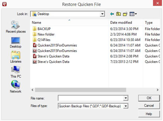 create a backup in quicken from pc for mac
