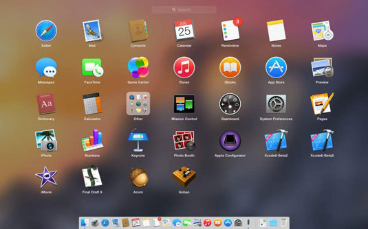 Launchpad in OS X Yosemite - dummies
