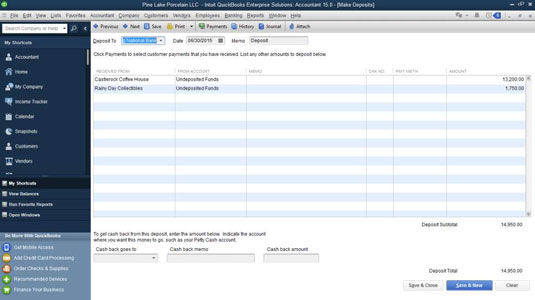 printing in the correct places on a deposit slip in quickbooks for mac 2011
