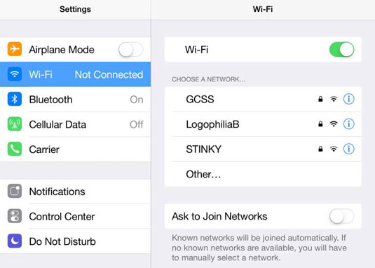 Connect Your iPad to a Wi-Fi Network - dummies