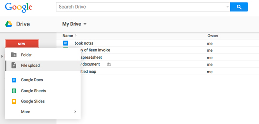  How To Upload A File To Google Drive Dummies