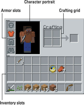 Using The Minecraft Inventory And Crafting Grid Dummies