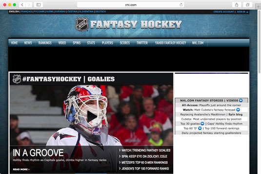 nhl hockey websites