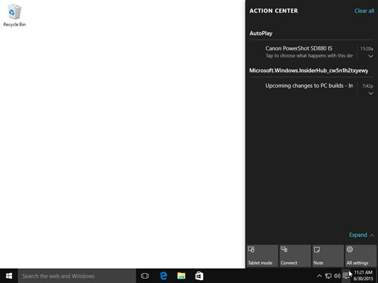 How Does The Taskbar S Action Center Work In Windows 10 Dummies