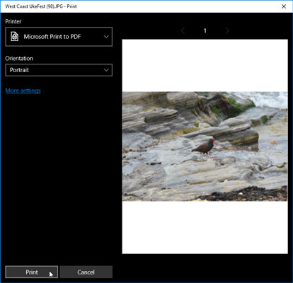 how to click for print preview on windows 10 word