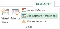 use relative references macro excel for mac