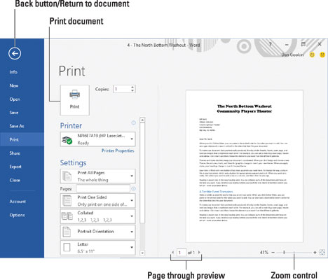 document info button word