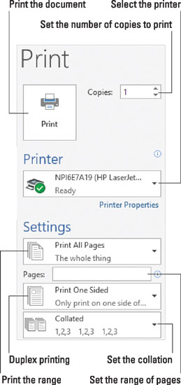 How To Print A Specific Page In Word 2016 Dummies