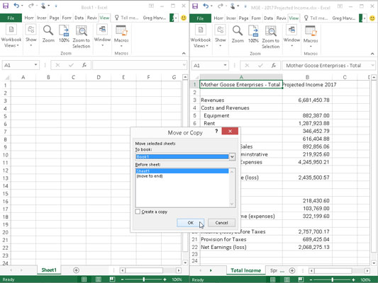 How To Move Worksheets To Other Workbooks In Excel 2016 Dummies