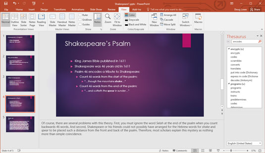 How To Add Notes To A Slide In PowerPoint 2016 Dummies