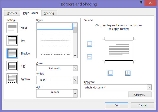 How To Add A Border To A Page In Word 2016 Dummies