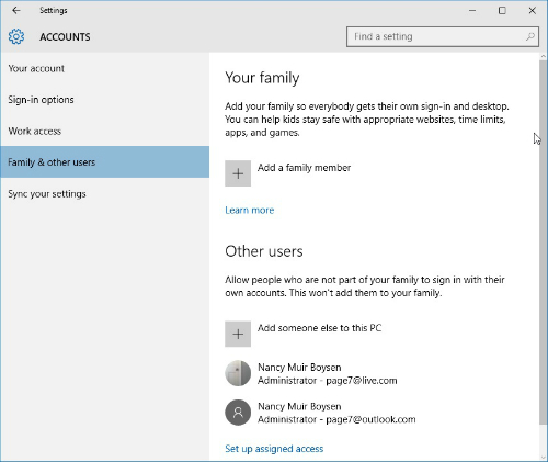 how to add a user account windows 10