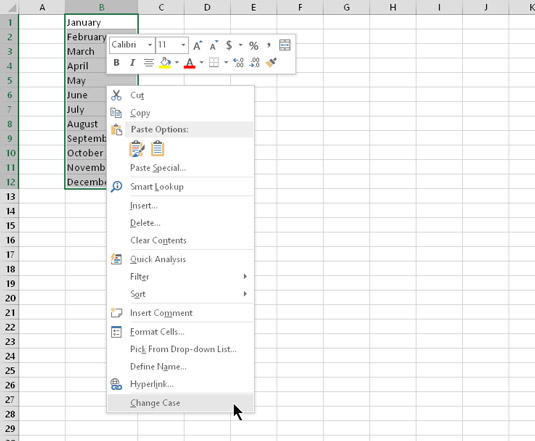 create shortcuts for excel 2016