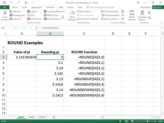  How To Round Off Numbers In Excel 2016 Dummies