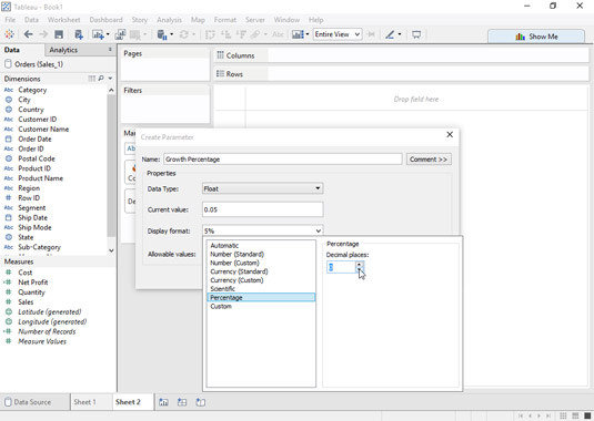 How to Create Parameters in Tableau - dummies