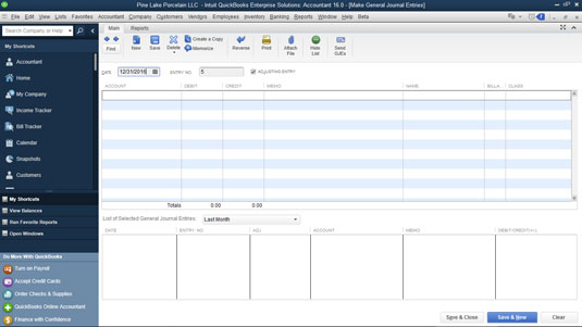 How To Record A QuickBooks Journal Entry Dummies