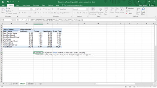 Arguments of the GETPIVOTDATA Function in Excel - dummies