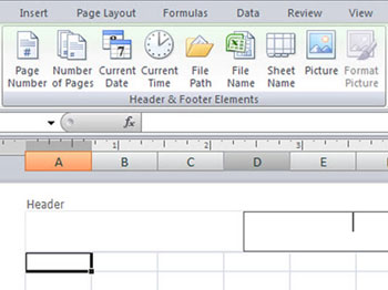 how to insert a header in excel 2007
