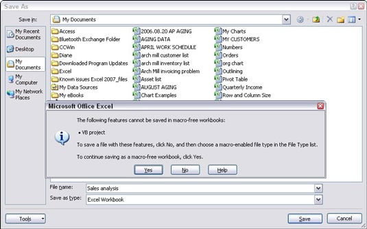 Saving And Using An Excel 2007 Macro Enabled Workbook Dummies