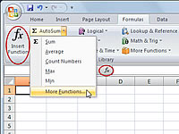 How To Build Excel 2007 Formulas With The Insert Function Dialog Box Dummies