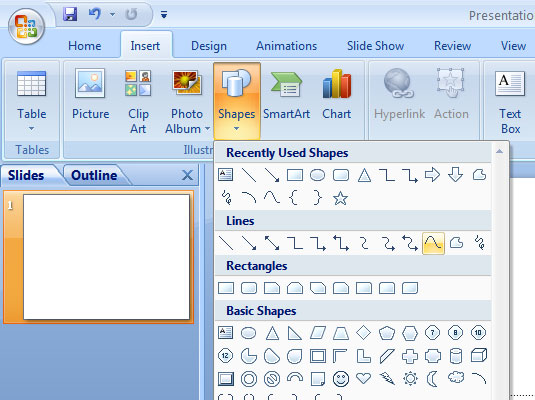 How To Draw A Curved Line On Your PowerPoint 2007 Slide Dummies