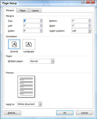 Page Setup Dialog Box Tabs In Word 07 Dummies