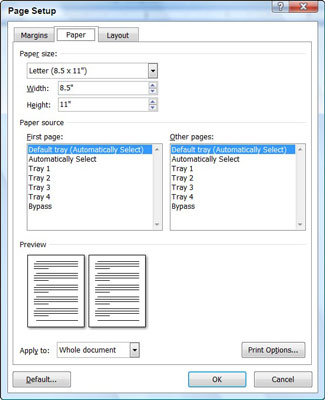 Page Setup Dialog Box Tabs In Word 07 Dummies