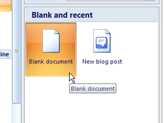 How To Start A New Document In Word 2007 Dummies