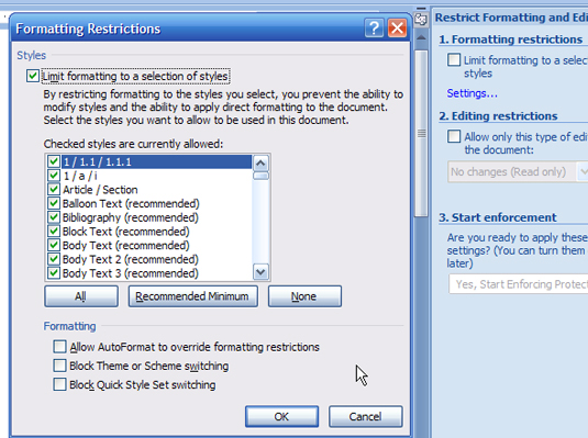 word 2013 edit formatting on protected document