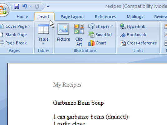 add footer in word for mac
