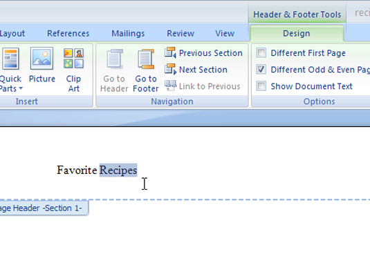 how to delete header and footer in word 2007