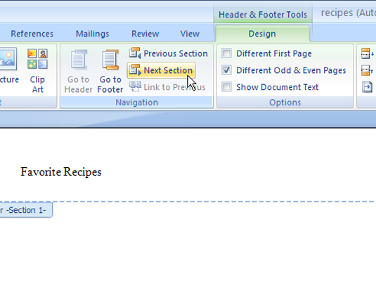 removing header from second page of word document